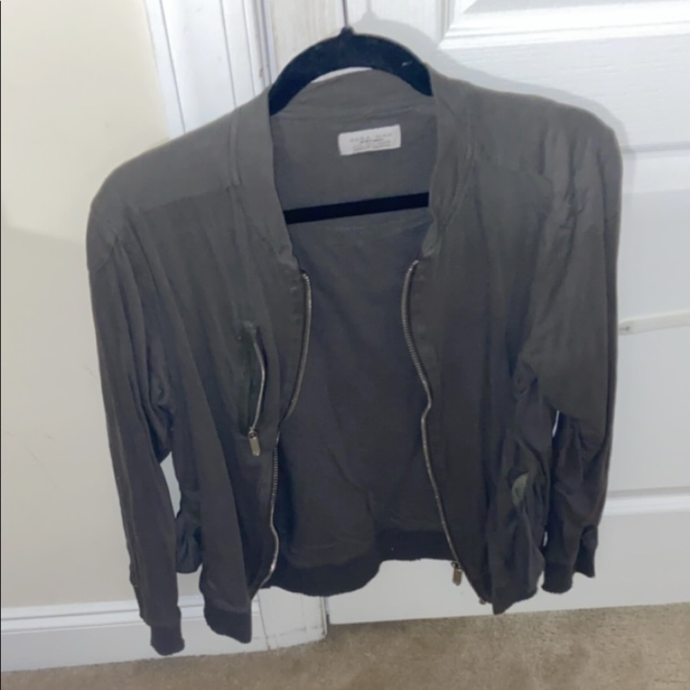 Zara olive green bomber jacket